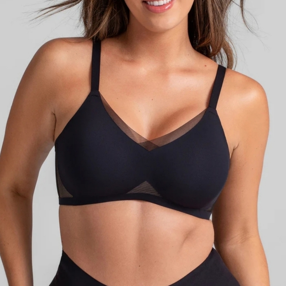 Honeylove Crossover Bra Black NEW 44C/D‎
